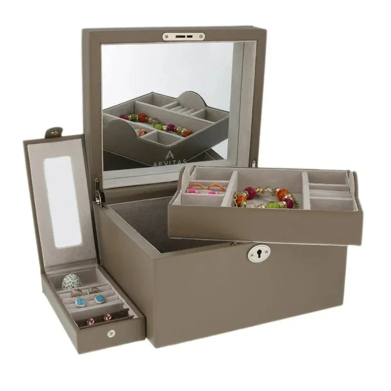 Large Size Mink Bonded Leather Jewellery Box by Aevitas