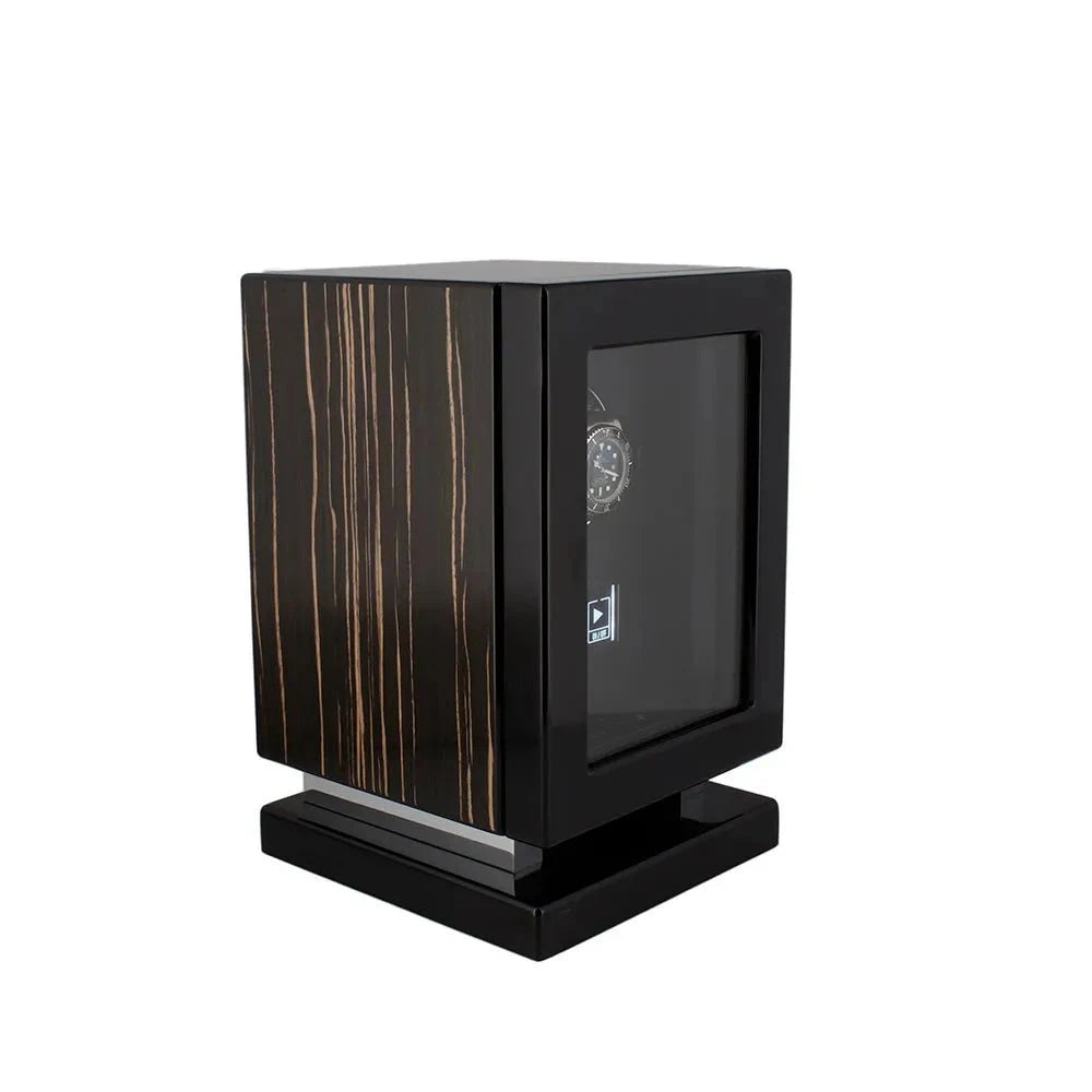 Premium 1 Watch Winder in Zebrano Ebony Wood Piano Lacquer by Aevitas