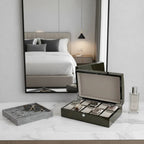 Premium 10 Watch Box in Green High Gloss Lacquered Crocodile Print Finish by Aevitas