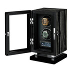 Premium 2 Watch Winder in Zebrano Ebony Wood Piano Lacquer by Aevitas