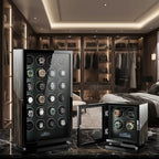 Premium 24 Watch Winder in Striped Ebony Wood Piano Lacquer by Aevitas