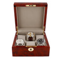 Premium 6 Watch Box in Burl Wanut Wood Piano Gloss Finish with Luxury Lining