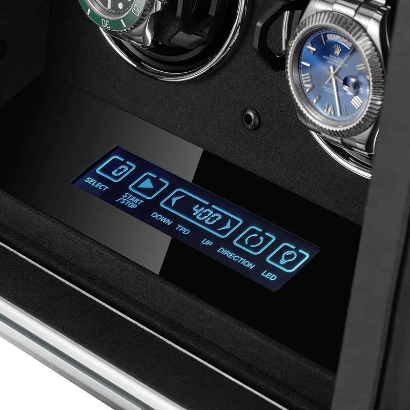 Premium 6 Watch Winder in Dark Walnut Wood Piano Lacquer by Aevitas