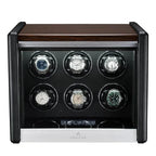 Premium 6 Watch Winder in Dark Walnut Wood Piano Lacquer by Aevitas