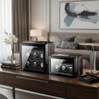 Premium 6 Watch Winder with Storage in Zebrano Ebony Wood by Aevitas