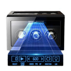 Premium 6 Watch Winder with Storage in Zebrano Ebony Wood by Aevitas