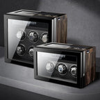 Premium 6 Watch Winder with Storage in Zebrano Ebony Wood by Aevitas