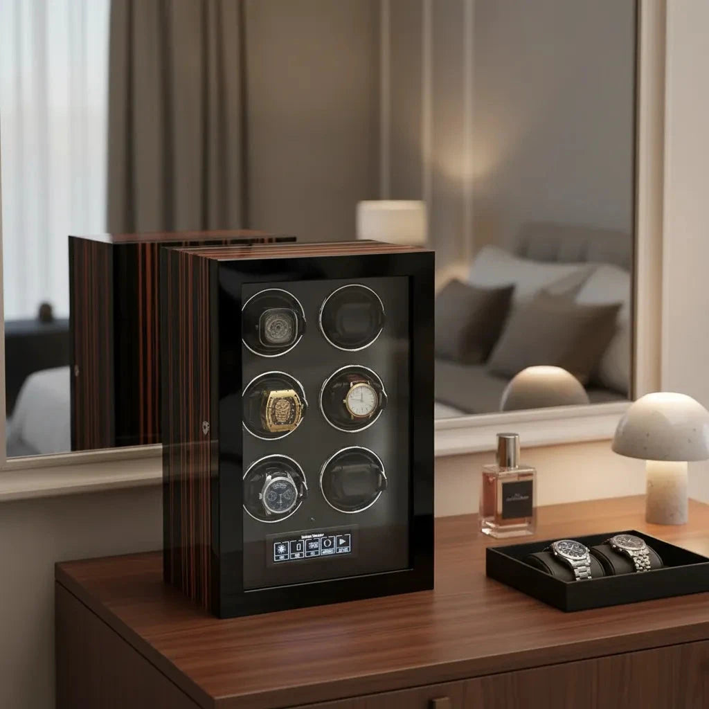 Premium Automatic 6 Watch Winder with Touch Screen by Aevitas