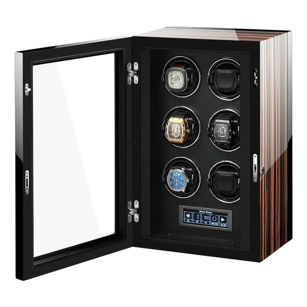 Premium Automatic 6 Watch Winder with Touch Screen by Aevitas