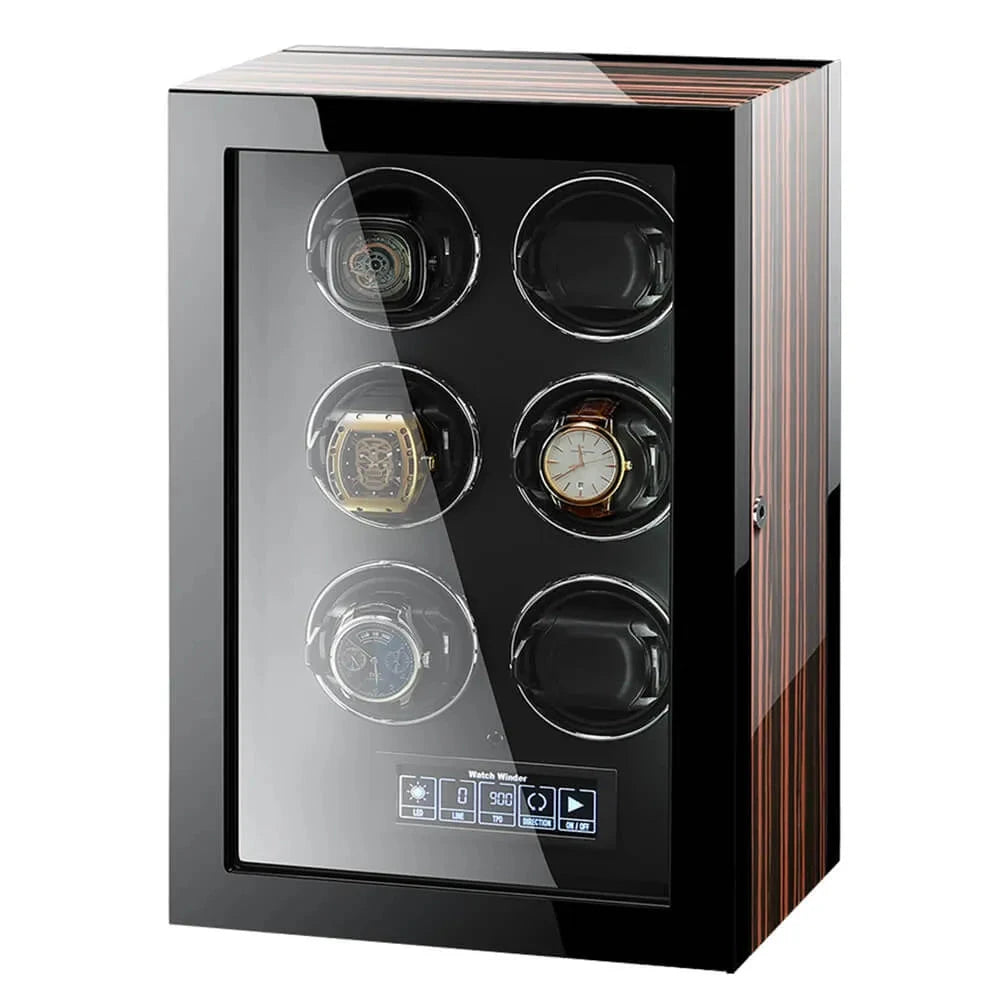 Premium Automatic 6 Watch Winder with Touch Screen by Aevitas