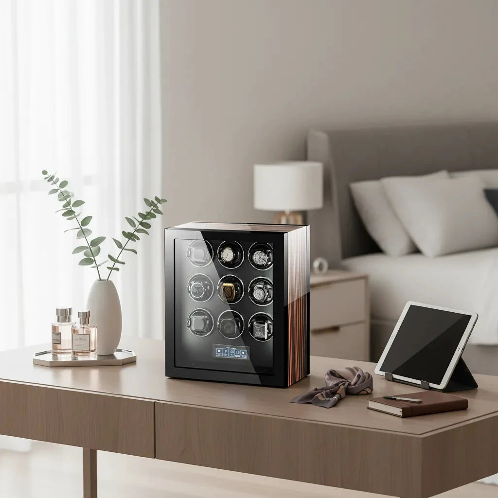 Premium Automatic 9 Watch Winder with Touch Screen by Aevitas