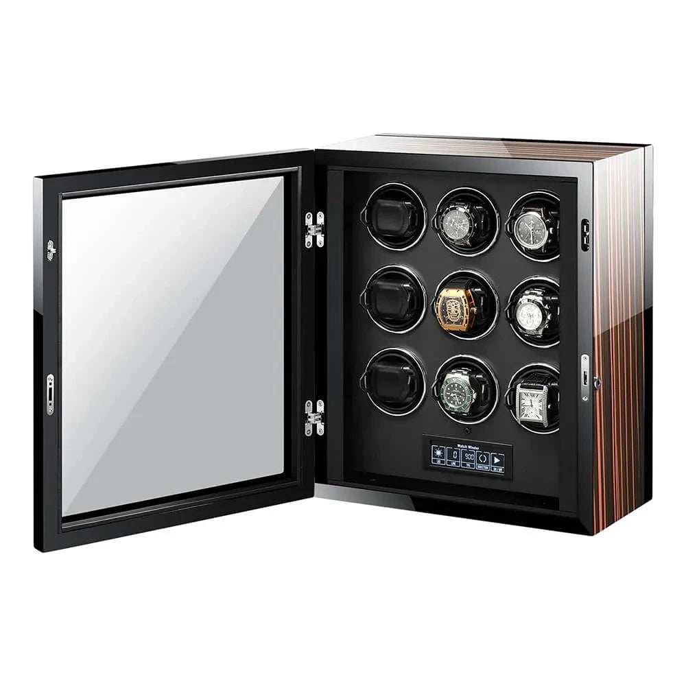 Premium Automatic 9 Watch Winder with Touch Screen by Aevitas