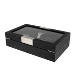 Premium Black Oak Veneer Watch Box for 10 Watches