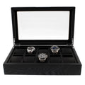 Premium Black Oak Veneer Watch Box for 10 Watches