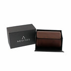 Premium Double Watch Roll Vintage Brown Leather Super Soft Grey Suede Lining