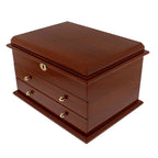 Premium Jewellery Box Extra Large Size Mahogany Wood with Camel Colour Lining by Aevitas
