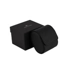 Premium Single Watch Roll in Black Saffiano Leather Super Soft Black Lining