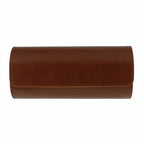 Premium Triple Watch Roll in Brown Leather with Super Soft Tan Suede Lining
