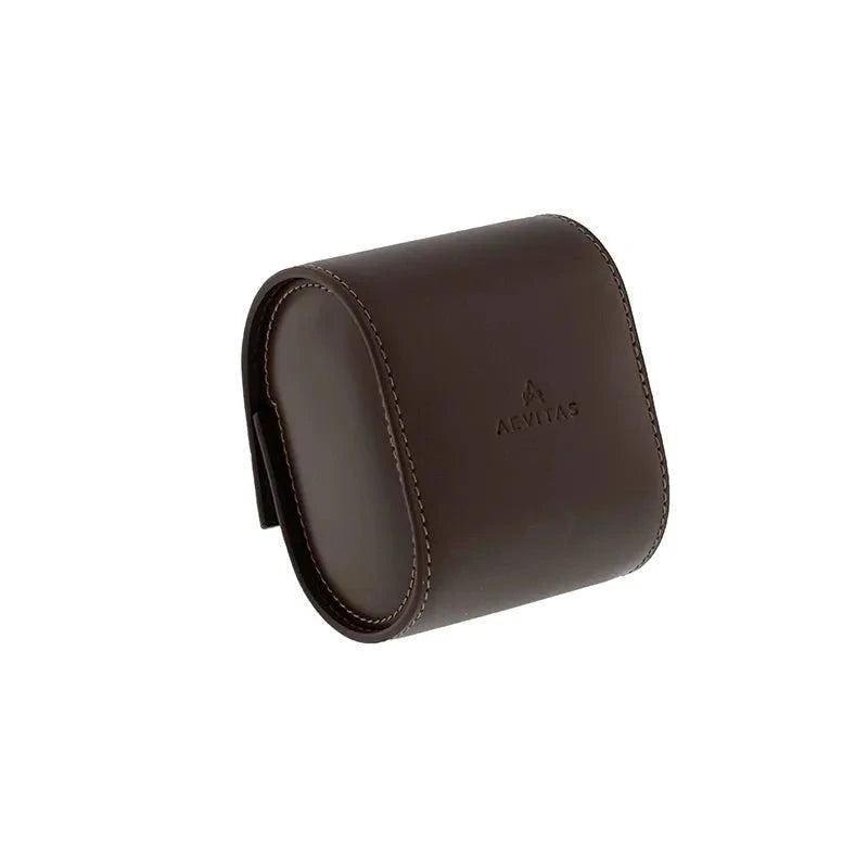 Single Watch Roll Case in Premium Dark Brown Calf Leather by Aevitas