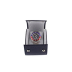 Single Watch Roll in Navy Blue Saffiano Real Leather with Super Soft Lining