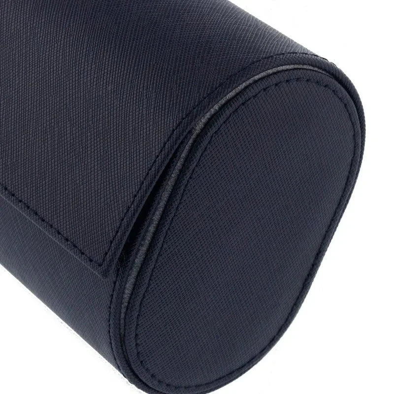 Single Watch Roll in Navy Blue Saffiano Real Leather with Super Soft Lining