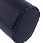 Single Watch Roll in Navy Blue Saffiano Real Leather with Super Soft Lining