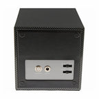 Single Watch Winder Black Leather Green Lining Mains or Battery by Aevitas
