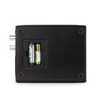 Single Watch Winder Black Leather Red Stitching Mains or Battery by Aevitas