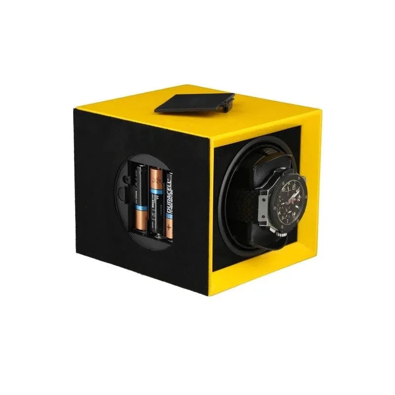 Single Watch Winder in Yellow Piano Lacquered finish by Aevitas