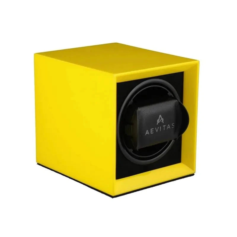Single Watch Winder in Yellow Piano Lacquered finish by Aevitas