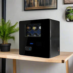 Watch Winder Safe in Black Leather with Blue Inside for 8 Watches by Aevitas