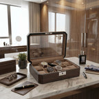 10 Watch Box in Natural Dark Walnut Veneer Finish by Aevitas