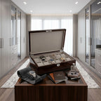 12 Watch Box in Striped Mahogany Wood Veneer Finish by Aevitas