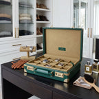 15 Watch BriefCase Travel or Storage in Green Leather Finish