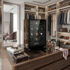Premium 12 Watch Winder in Zebrano Ebony Wood Piano Lacquer by Aevitas