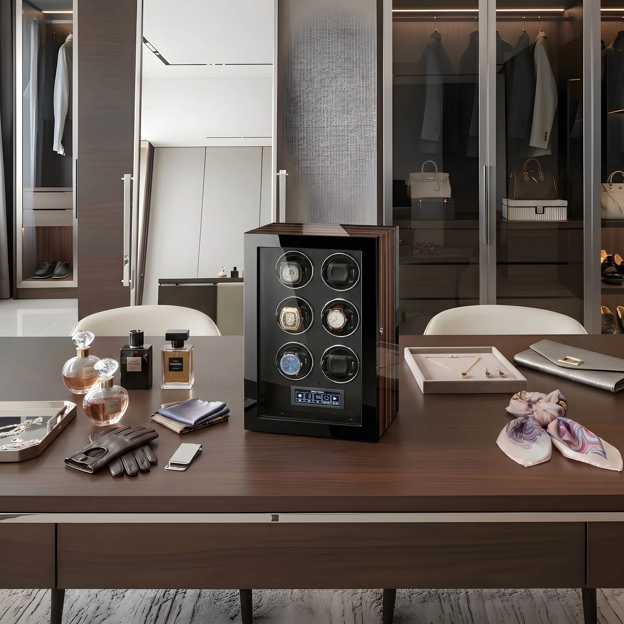 Premium Automatic 6 Watch Winder with Touch Screen by Aevitas
