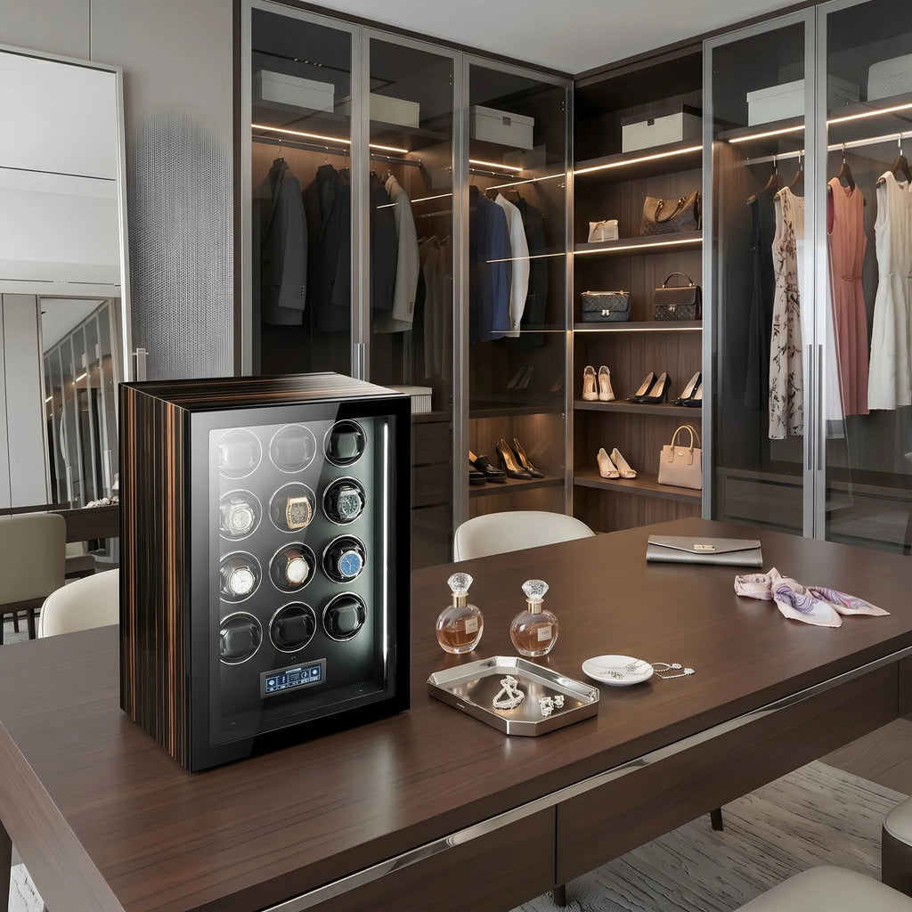 Premium Automatic 12 Watch Winder with Touch Screen by Aevitas