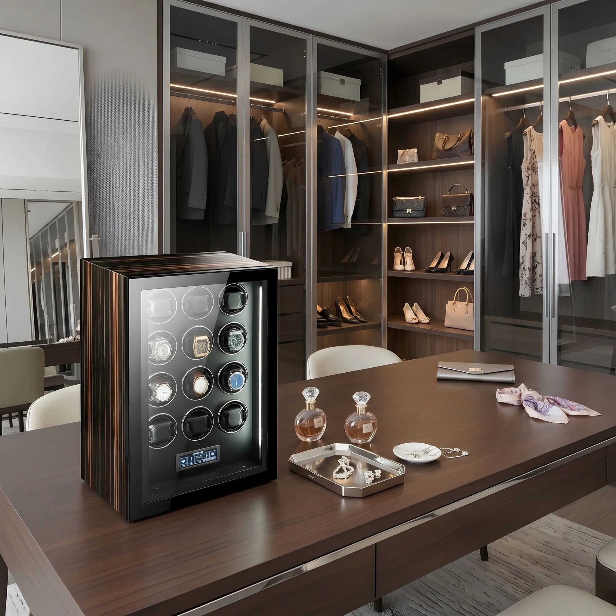 Premium Automatic 12 Watch Winder with Touch Screen by Aevitas