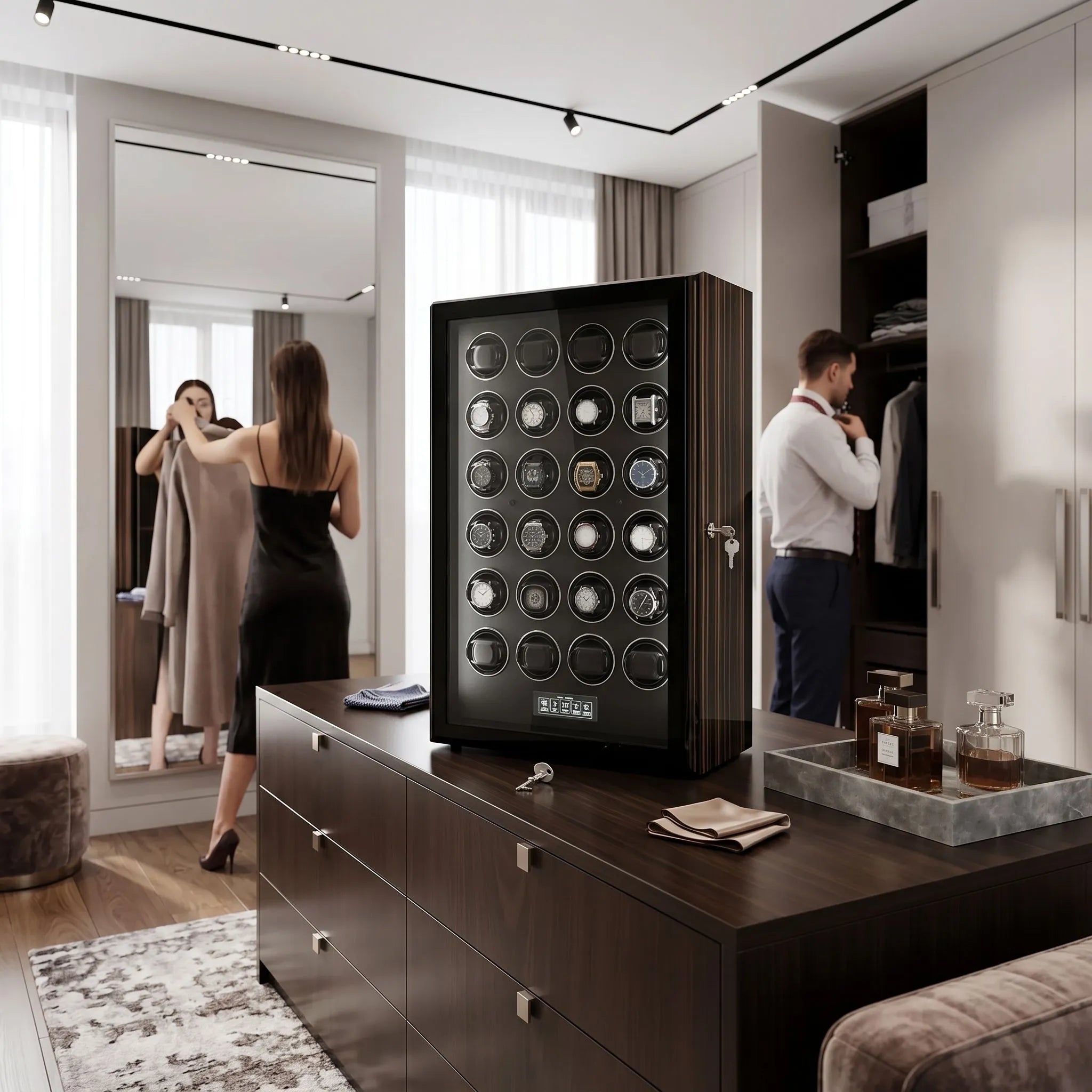 Premium Automatic 24 Watch Winder with Touch Screen by Aevitas