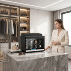 8 Watch Winder in Carbon Fibre Finish with Extra Storage by Aevitas