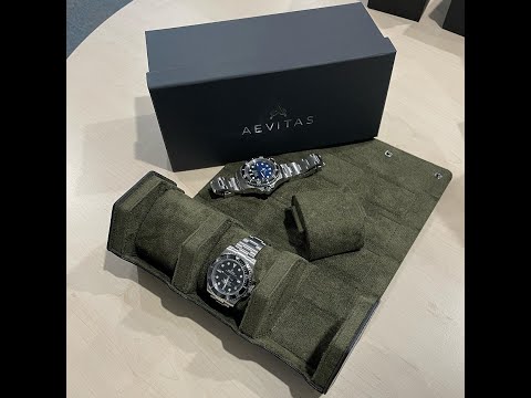 3 Watch Roll Case Hexagon Style in Fine Black Nappa Leather with Luxury Lining
